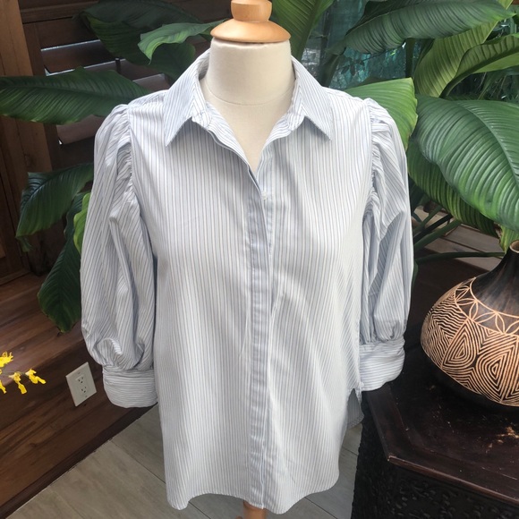 Something Navy Tops - Something Navy Pinstripe shirt